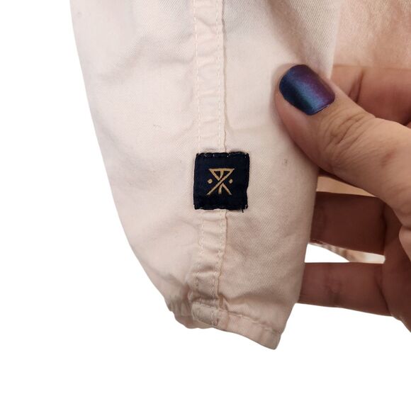 ROARK Shirt Mens XL Light Pink Well Worn Organic Woven Classic Fit Top Button - Picture 4 of 8